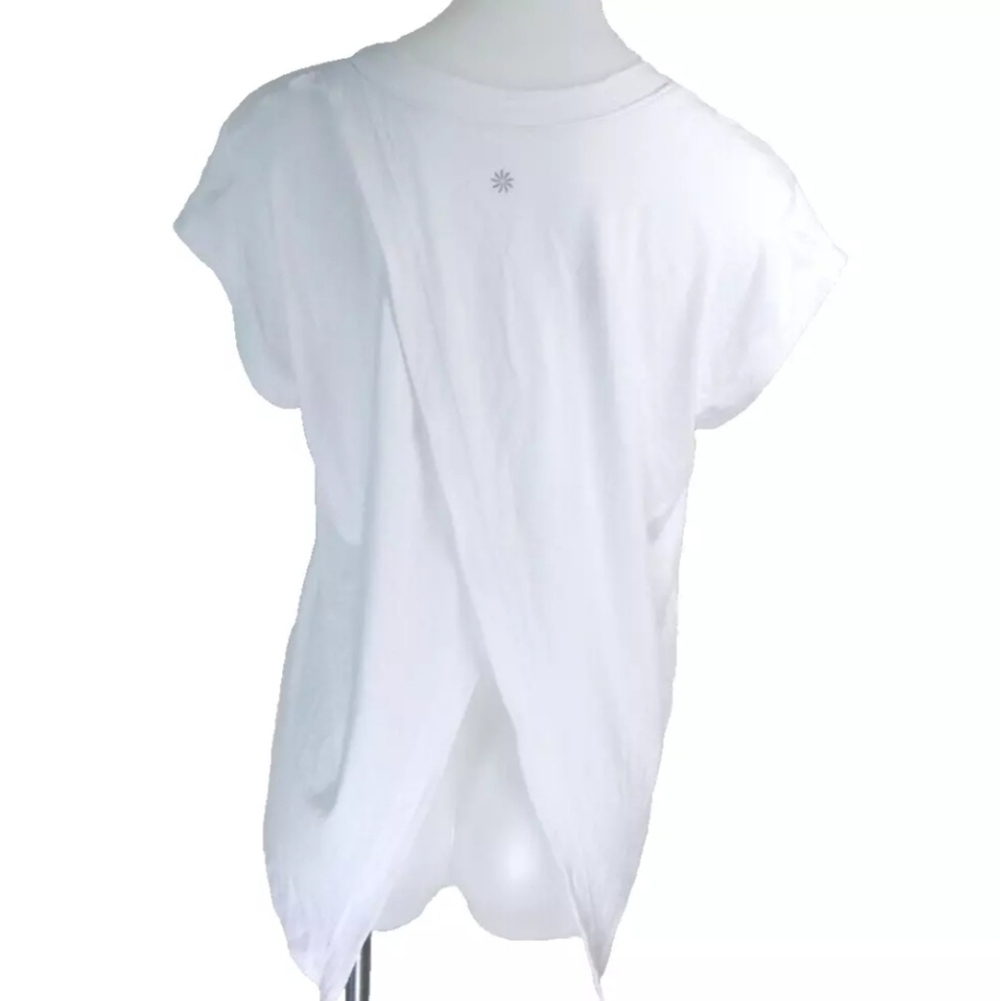 Athleta Explore Split Back Tee White - image 3